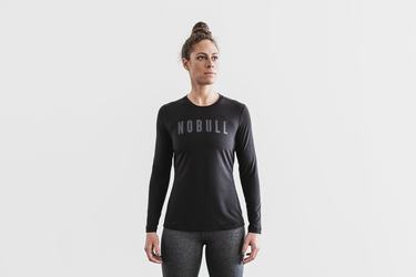 Nobull Women's Long Sleeves Black | Australia (XS2683)